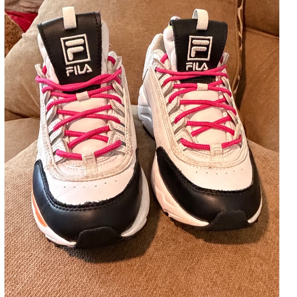Fila Ray Tracer White Black Multi Color Chunky Sneakers Womens 8 5FM00650-133 - Picture 5 of 15